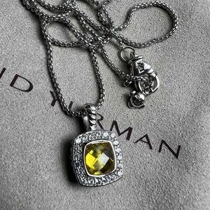 David Yurman necklace with a yellow gemstone
